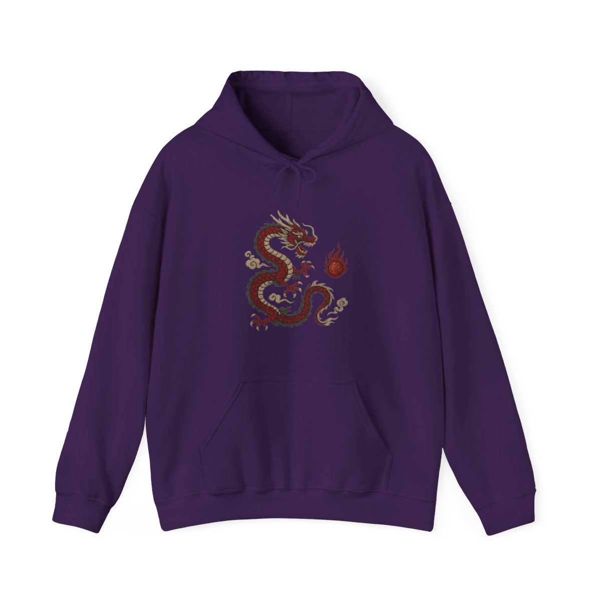 Embroidered Dragon Streetwear Hoodie - alternate angle 2, merchandise