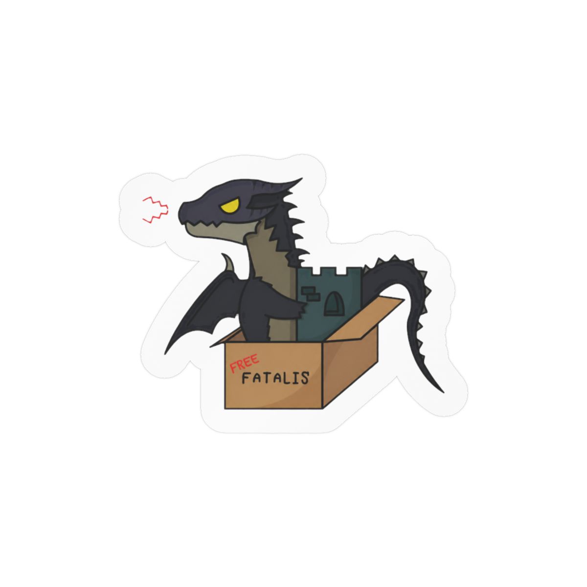 Free Fatalis Monster Hunter Sticker | Bold Vinyl Decal for Gamers