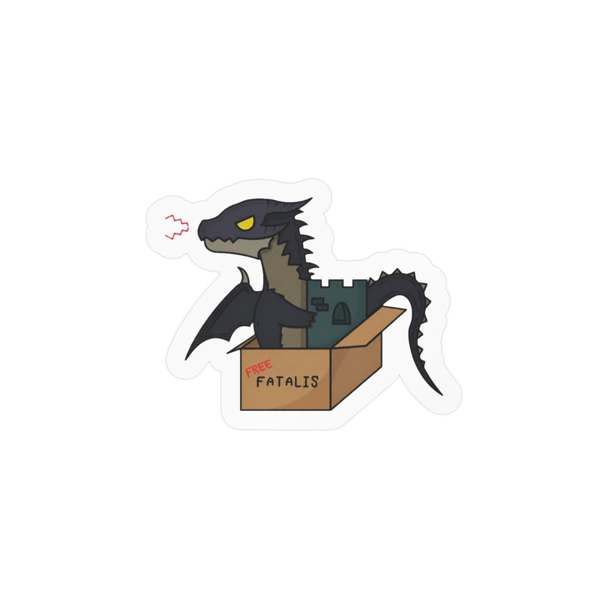 Free Fatalis Monster Hunter Sticker | Bold Vinyl Decal for Gamers - alternate angle 2, merchandise