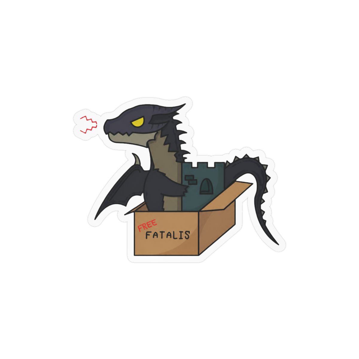 Free Fatalis Monster Hunter Sticker | Bold Vinyl Decal for Gamers — official Monster Hunter Wilds Stickers