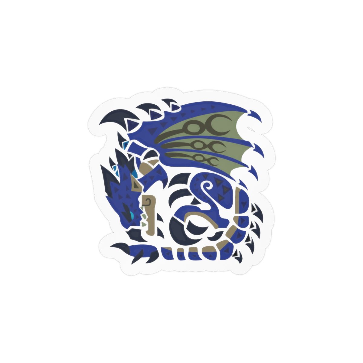 Azure Rathalos Monster Hunter Sticker | Bold Gaming Vinyl Decal - alternate angle 1, merchandise