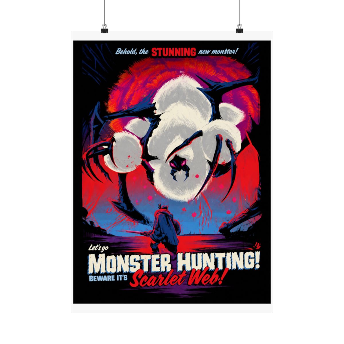 SCARLET WEB, Let's Go Monster Hunting, Video Game Poster, Video Game Art, Gaming Prints, Gaming Poster, Wall Art - alternate angle 3, merchandise