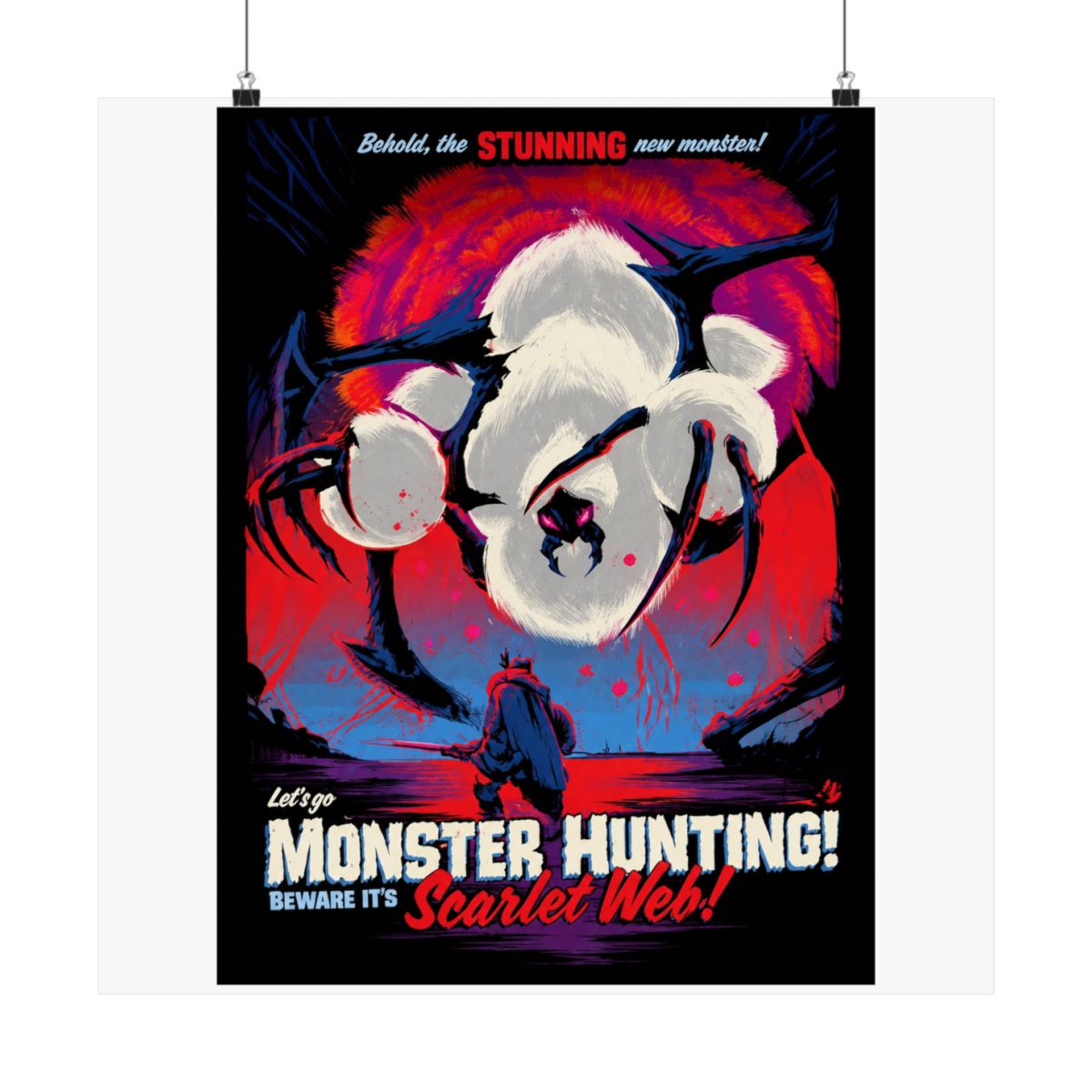 SCARLET WEB, Let's Go Monster Hunting, Video Game Poster, Video Game Art, Gaming Prints, Gaming Poster, Wall Art - alternate angle 4, merchandise