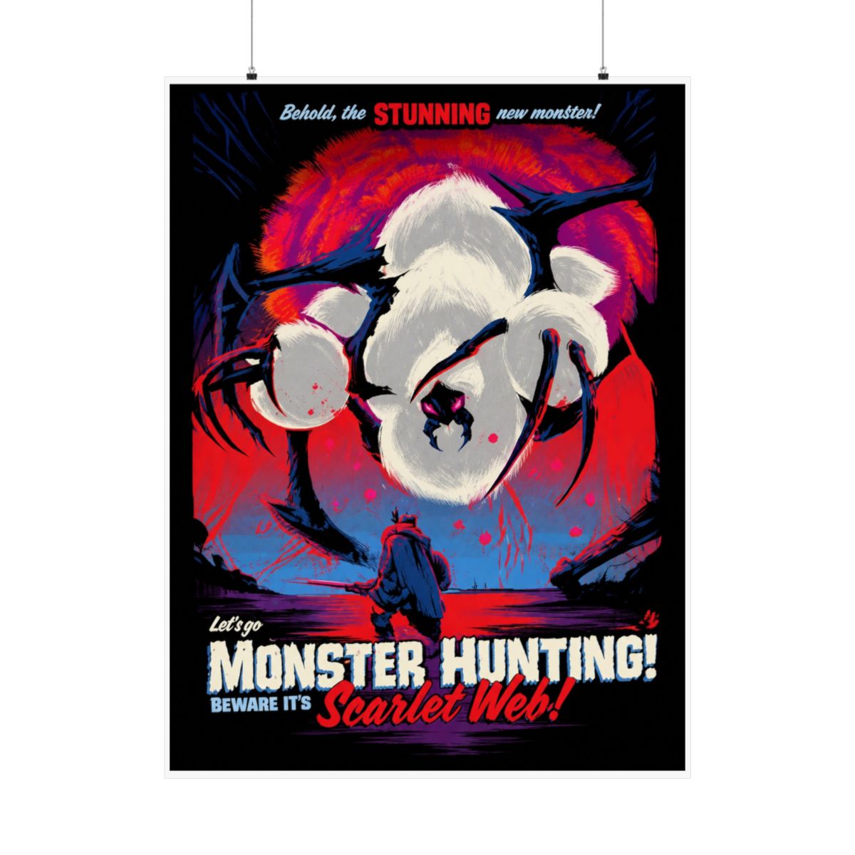 SCARLET WEB, Let's Go Monster Hunting, Video Game Poster, Video Game Art, Gaming Prints, Gaming Poster, Wall Art