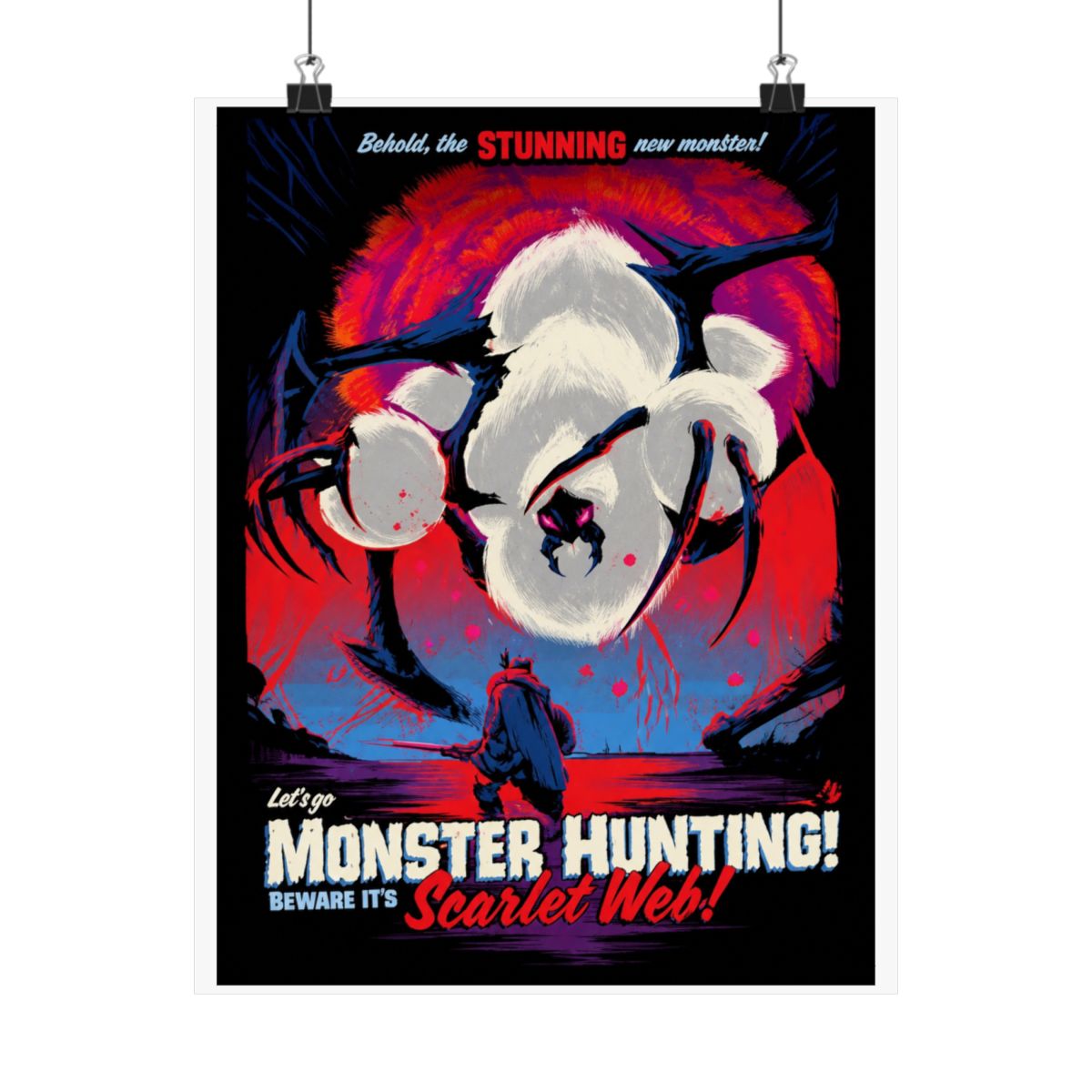 SCARLET WEB, Let's Go Monster Hunting, Video Game Poster, Video Game Art, Gaming Prints, Gaming Poster, Wall Art - alternate angle 5, merchandise